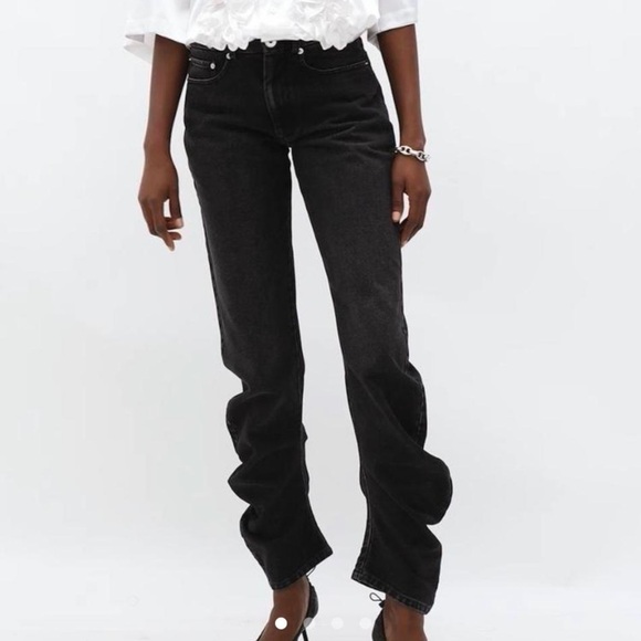 VAQUERA NYC designer black scrunch pants / jeans women’s size 27 - Picture 1 of 14